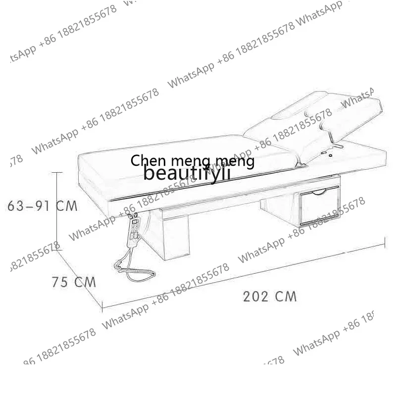 X  High-end electric beauty bed multi-function, massage, solid wood health treatment bed