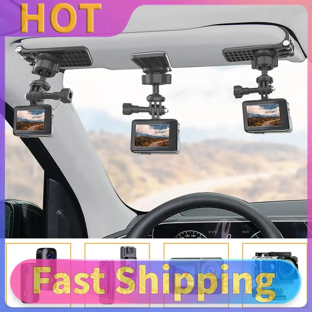Expansion Adapter Mount 360 Rotation Car Sun Visor Camera Holder Bracket for DJI Osmo Pocket 3 Action 4 Insta360 Camera