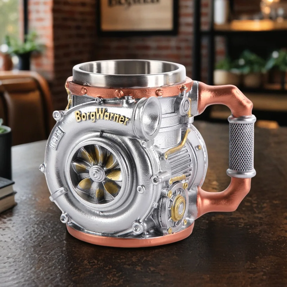 

HYS new turbocharger mug resin handicraft ornament niche high-end mechanical wind creative decoration