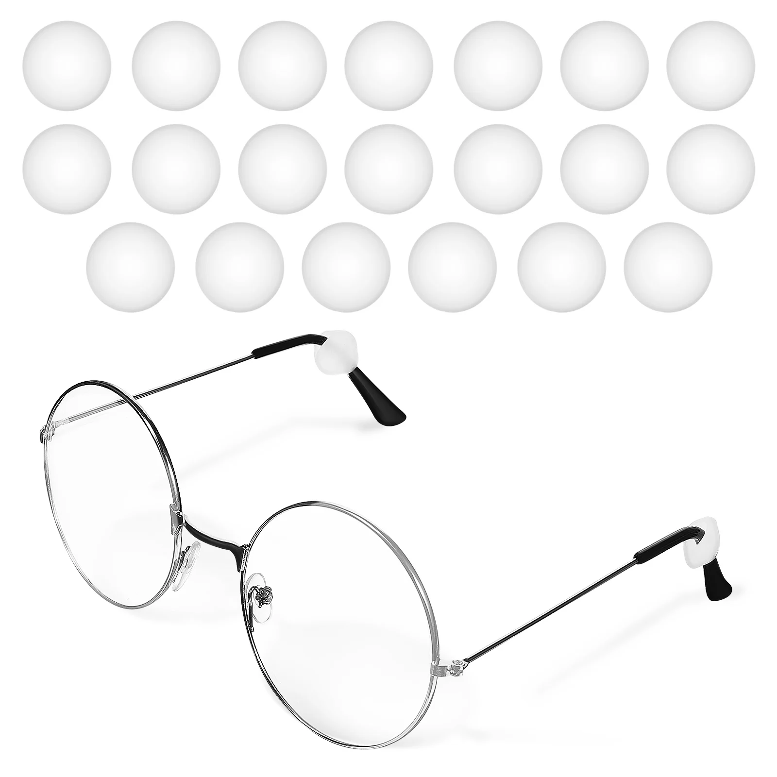 

10 Pairs Glasses Ear Hook Transparent White Silicone Secure Eyeglass Holder Grips Hooks Long Lasting Lightweight