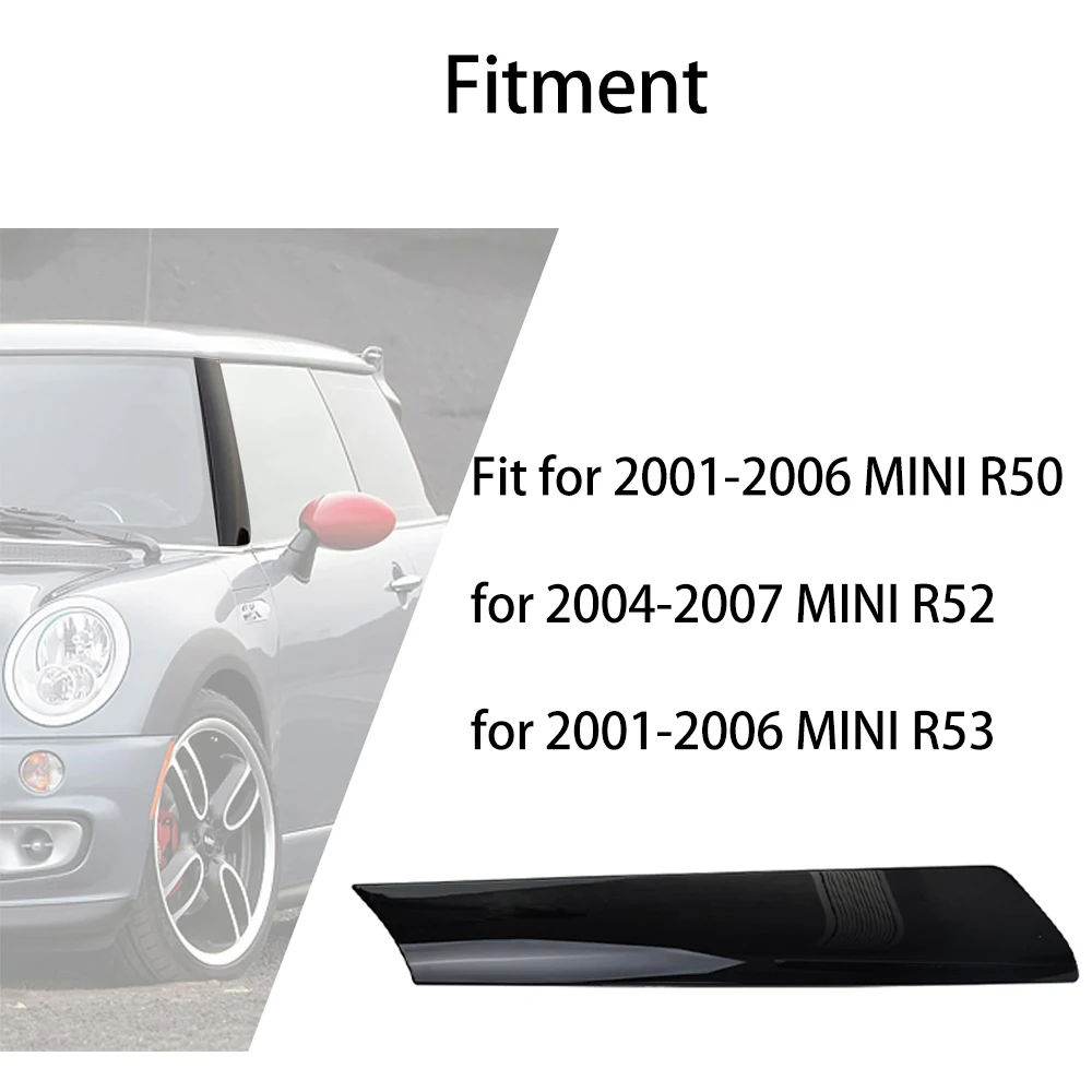 Frente Esquerda e Direita Motorista Side Janela Pára-brisas, Um Pilar Trim Moldagem para Mini Cooper R50 R52 R53, Tampa Guarnição Preto, 51137128157