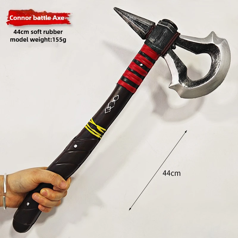 60cm Assassin Game Peripheral Predator Valin's Axe Cosplay Prop Battle Sword Halloween Decorative weapons Toy Rubber Boy Gift