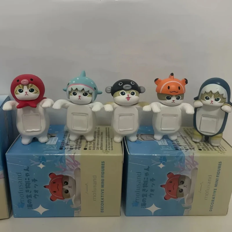 

New Mofusand Ocean Party Blind Box Cute Cat Action Figure Handheld Mobile Party Decoration Desktop Ornament Fans Surprise Gifts