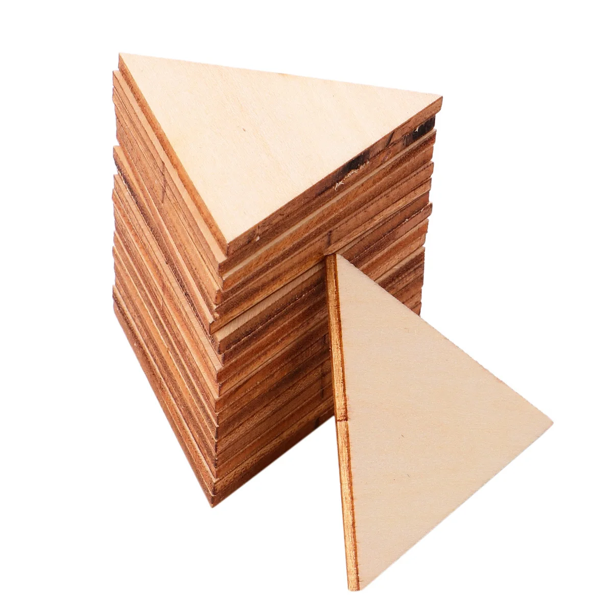 

60Pcs Triangle Wooden Slices DIY Crafts Unfinished Cutouts for Holiday Party Favors Home Decoration Supplies Wooden Pieces