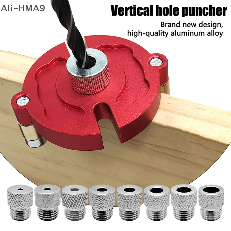 

Woodworking Self-Centering Dowel Jig Kit W/ 3-10mm Steel Bushing - Aluminum Vertical Hole Jig Wood Splicing Drill Guide Locator