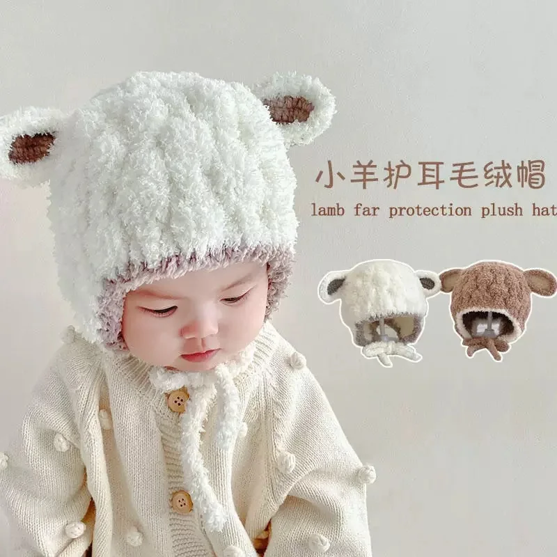 Baby Hat, Winter Lamb Ear Headband, Cute for Both Men and Women, Warm and Windproof, Outdoor Plush Hat, Ear Protection Hat