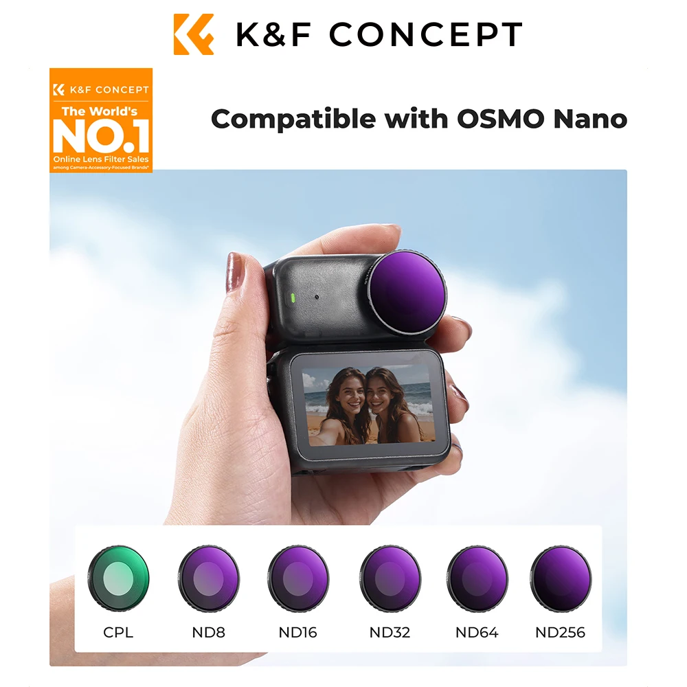

Фильтр K&F CONCEPT CPL ND ND&PL Black Mist 1/4, совместимый с DJI Osmo Nano, ультратонкий, с водонепроницаемым и пылезащитным покрытием