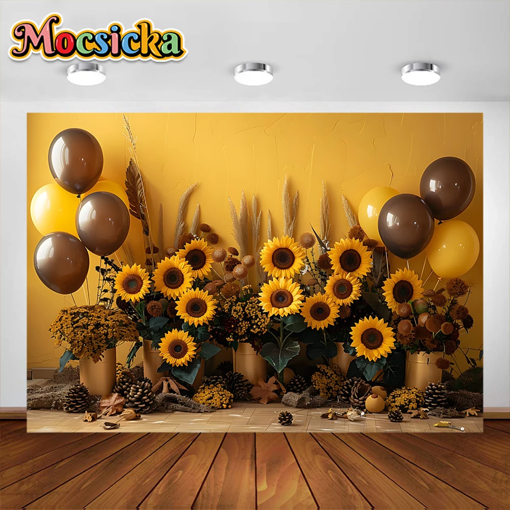 Fondo de fotografía de girasol, pared de flores, abeja, rosa, jardín de verano, retrato de bebé, boda, cumpleaños, estudio fotográfico