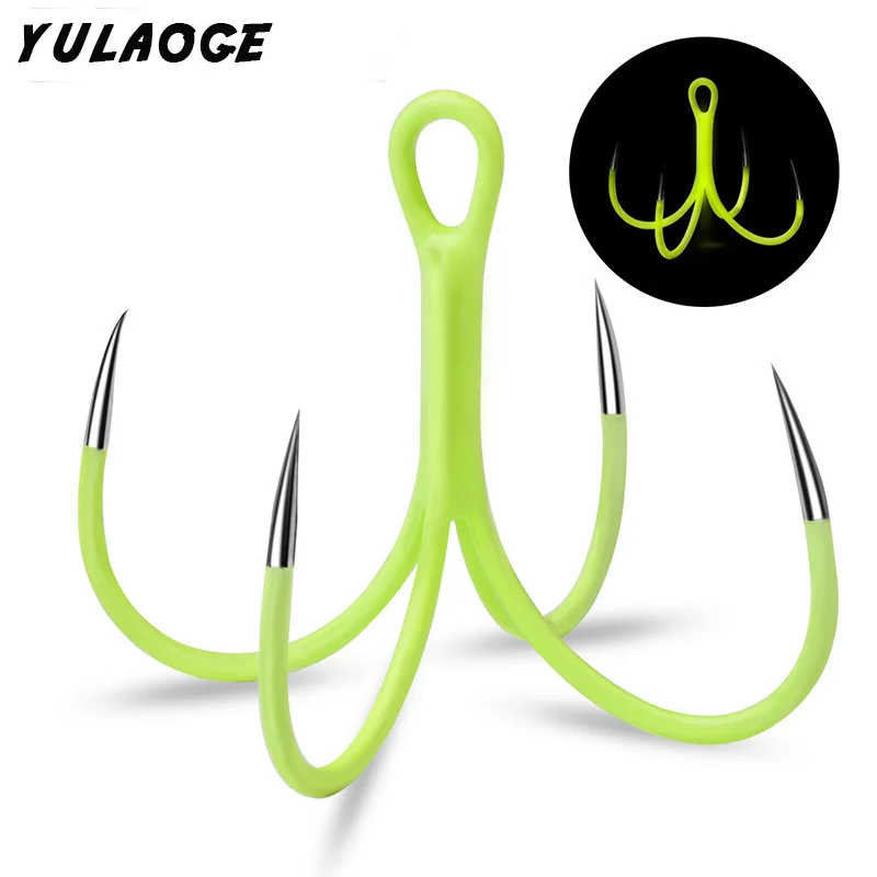 10PCS/box Sea swivels fishing Luminous Quadruple fishing Hooks fishing Lure Hooks bait squid hook silure fishing explosion