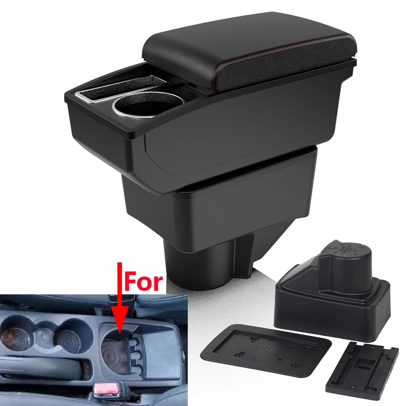 

Подлокотник для Ford Fiesta 3, ящик для хранения консоли, органайзер для автомобильных принадлежностей с подстаканником, 2011-2018 годы, аксессуары для салона автомобиля