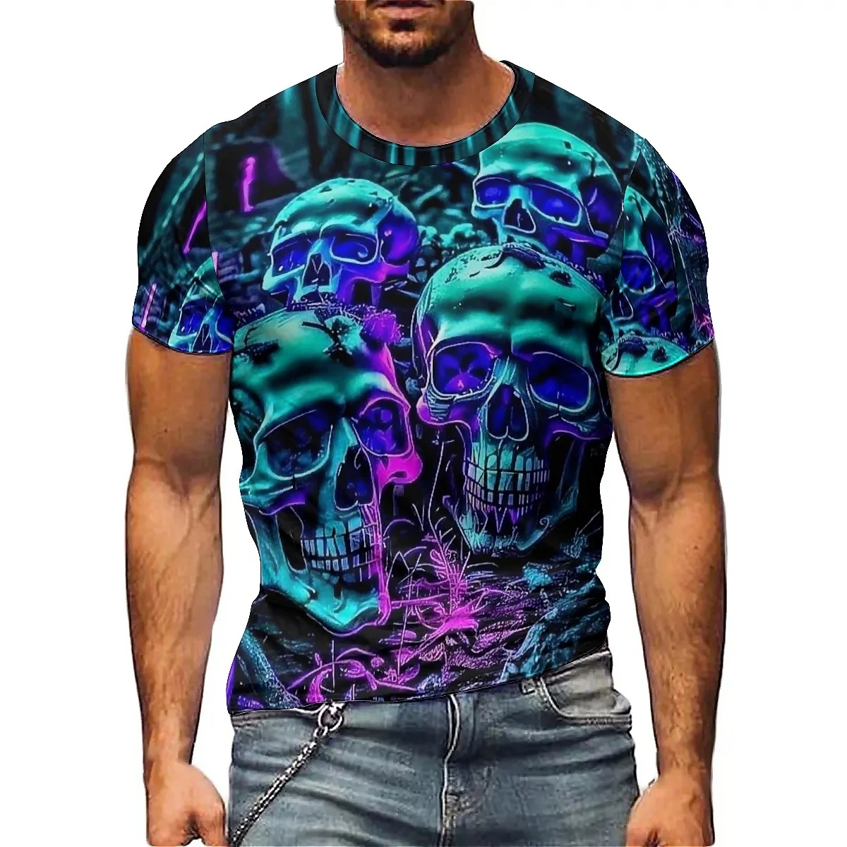 

Men's Party Event 3D Printed Short-Sleeve T-Shirt - Summer Sports, 3D Short-Sleeve, High-Quality Printing