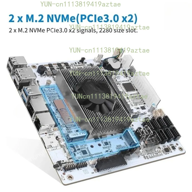 Nas Motherboard 8 Bay Core I5 8265u 4c/8t, Mini Itx Pc Mainboard White M11, 2 X Nvme Pcie3.0 , Dual 2.5gbe I226v Lan,