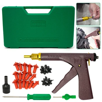 Auto Bike Tubeless Tire Repair Puncture Plug Garage Motorcycle Vacuum Tire Repair Gun Car Tire Block Air Leak Kit