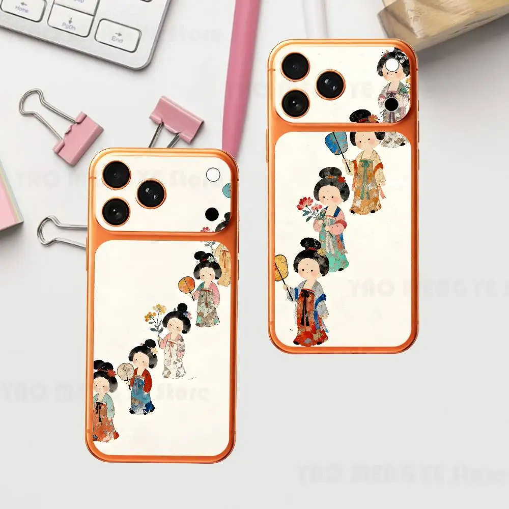 

Lady Painting Traditional For Iphone 17 Pro ProMax Back Protective Decorative Sticker Back Cover