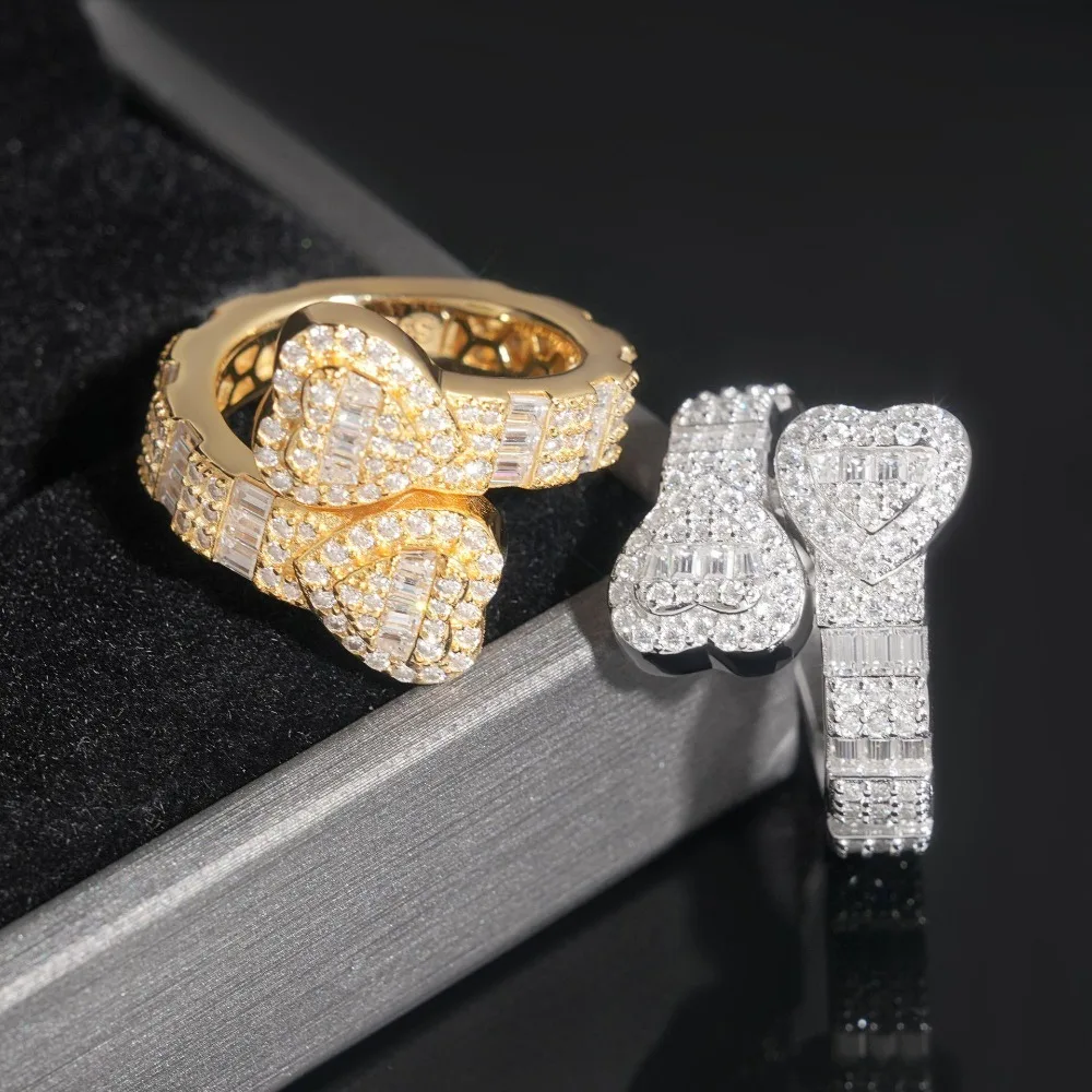 

LYEE CYEE 3-Pack Hip Hop Twist Wedding Rings! 925 Silver & Moissanite Set in Rose Gold, Gold, Silver, , Luxury Pack