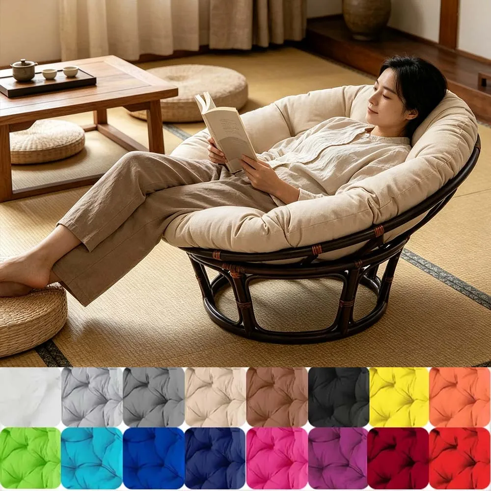 Round Seat Cushion, Chair Padded Cushion for Hanging Basket Swing Hammock Wicker Chair Home Rattan Chair Pad 40/50/60/70/80/90cm