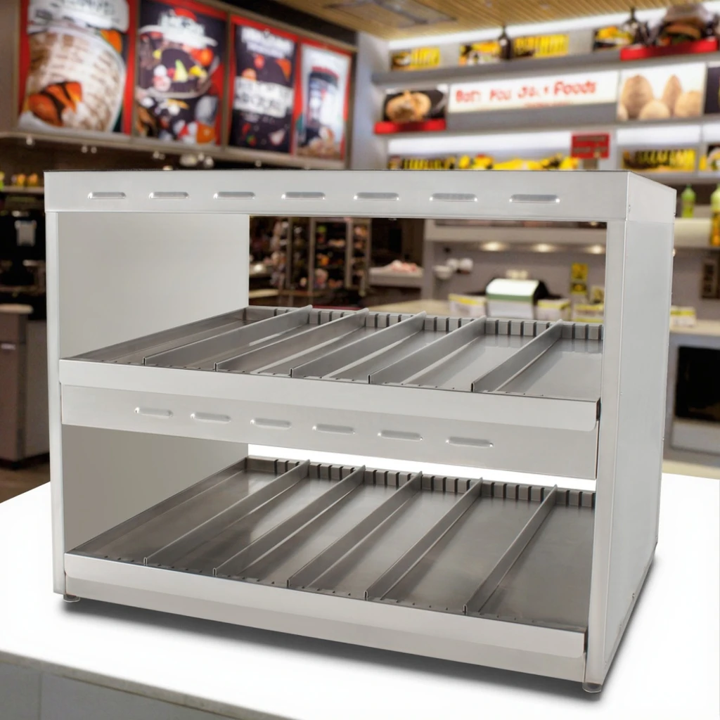 Direct Sales Commercial Electric Glass Restaurant Stainless Steel Food Warmer Display for Hamburger