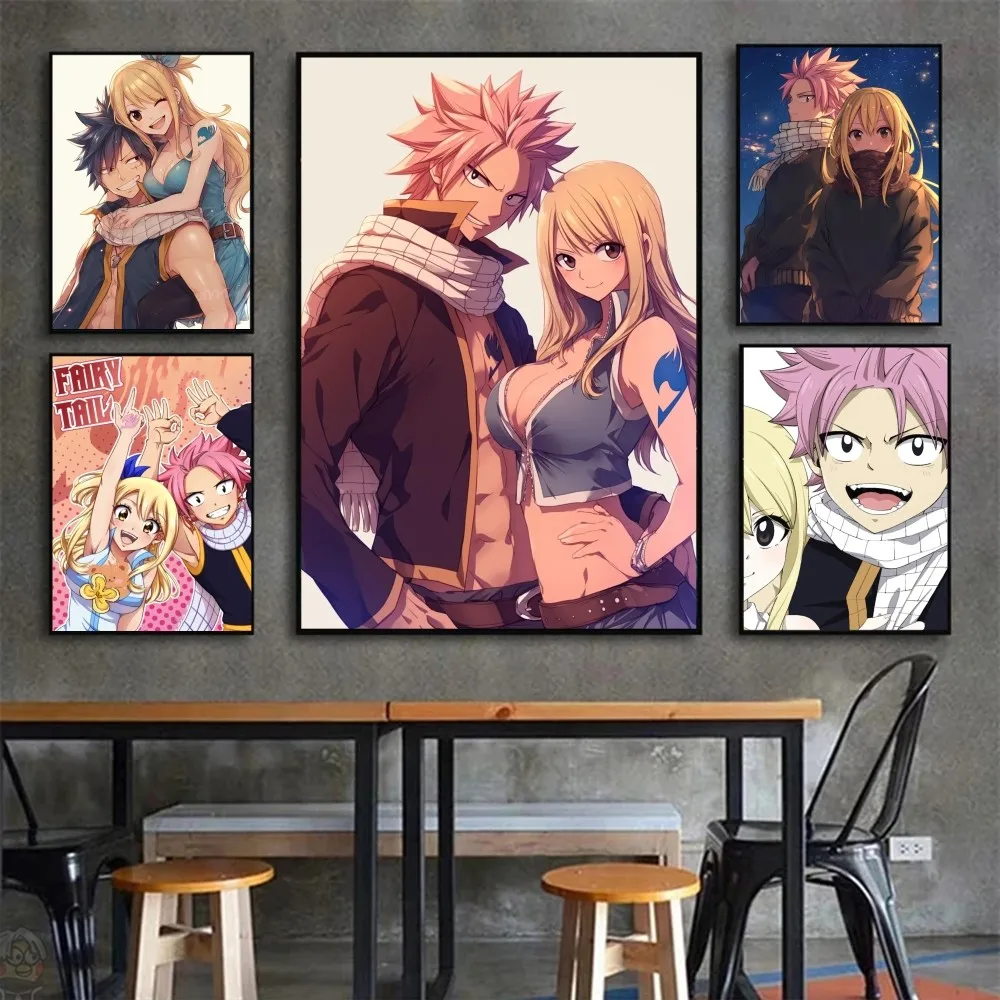 1pc Naz And Lucy Animation Fairy Tail Poster Poster Art Print Bar Living Room Furniture Decor