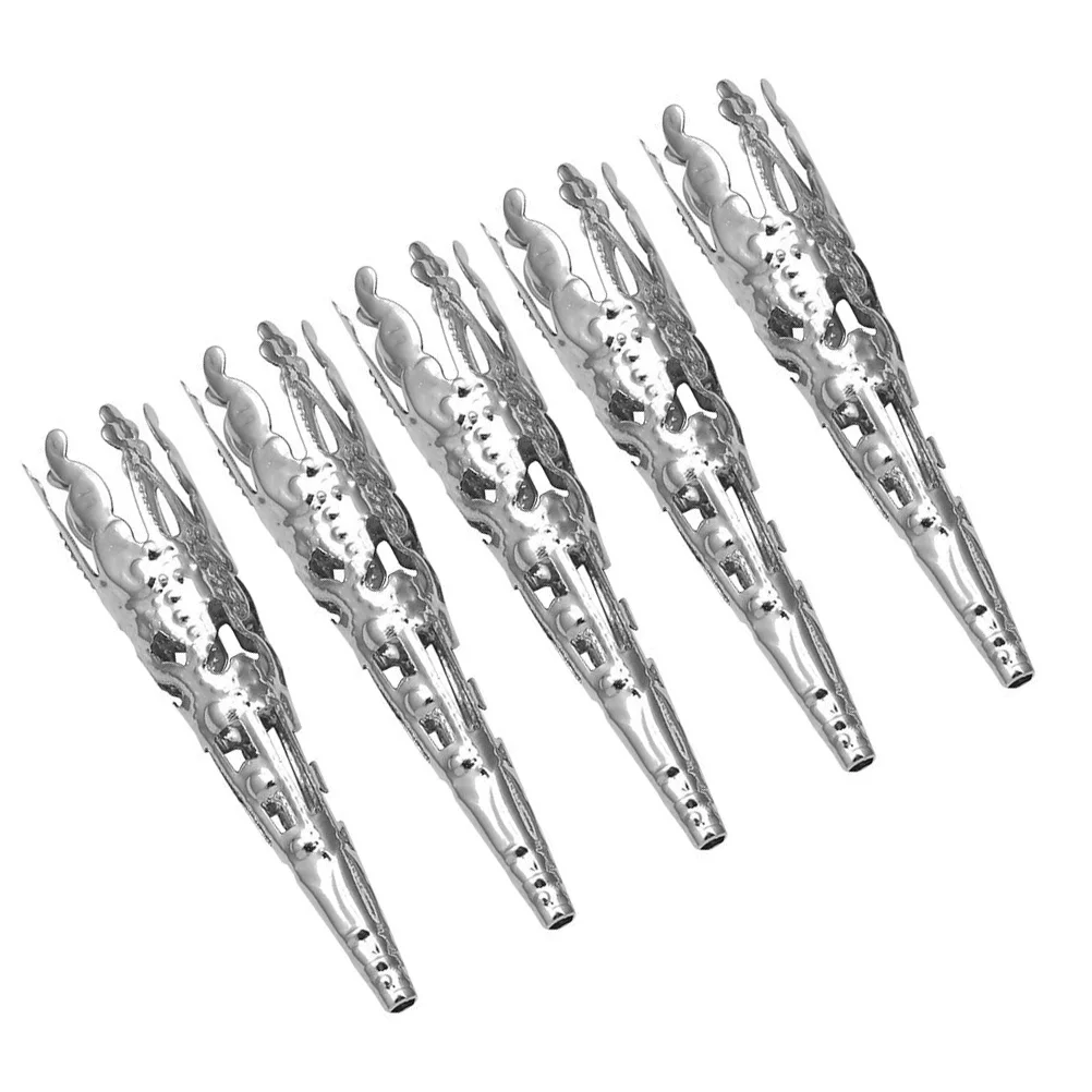 100 PCS Jewelry 5-petal Iron Bead Cones Ball Caps Long Trumpet Flower Holder Filigree Beads