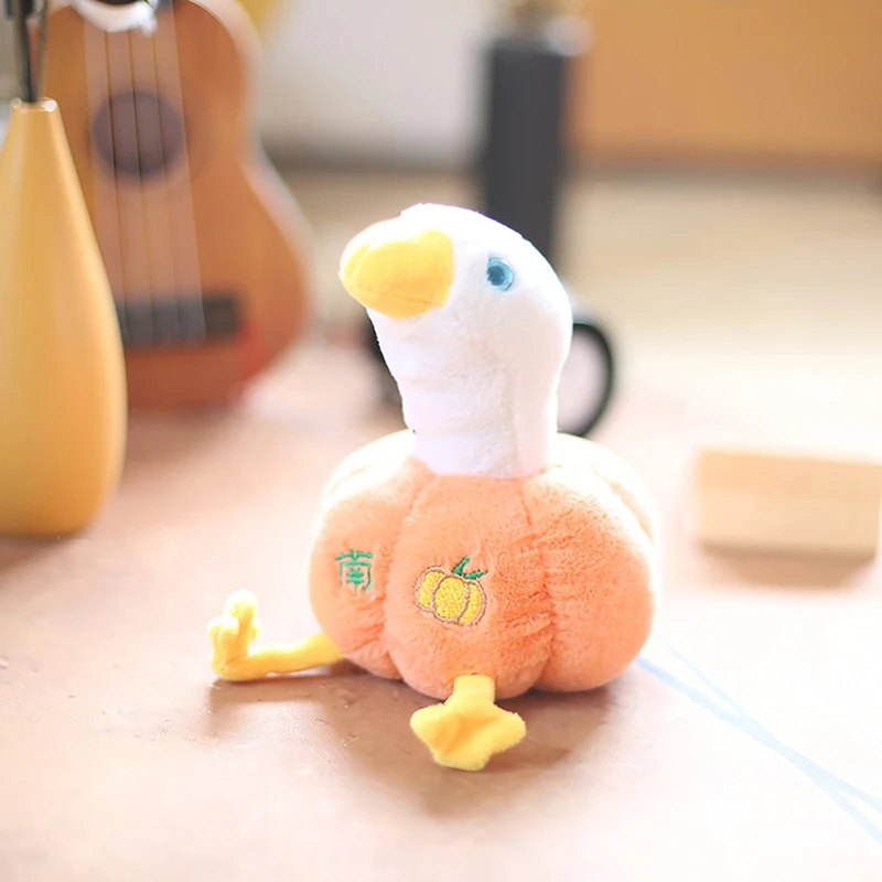 15 Cm Cartoon Cute Plush Doll Keychain Pendant Plush Animal Pumpkin Goose Plush Toy Doll Children's Gift Pumpkin Goose