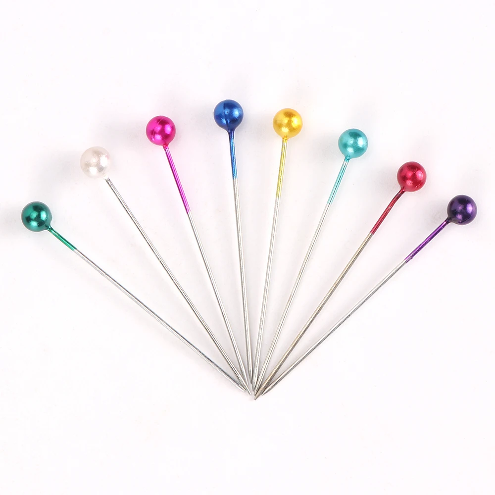 480Pcs Sewing Pins Straight Pins Head Pins Colorful White Round Pearl Head Dressmaking Quilting Pins Sewing Accessories Crafts