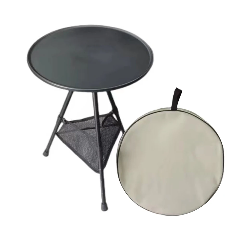 Camping Folding Table Aluminum Alloy Outdoor Furniture Telescopic Adjustable Round Table Camping Triangular Lightweight for Home