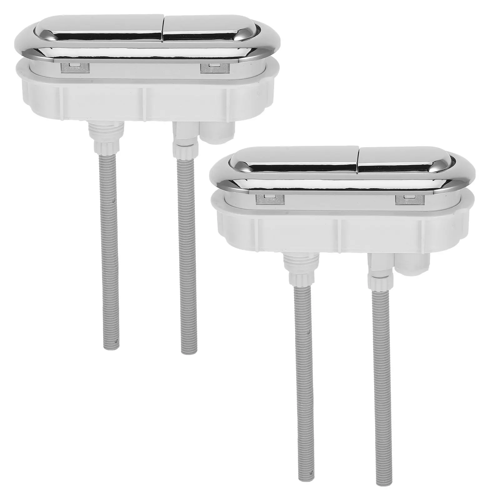 2 Pcs Dual Control Toilet Button Flush Replacement Kit Handle Buttons Flushing Device Abs