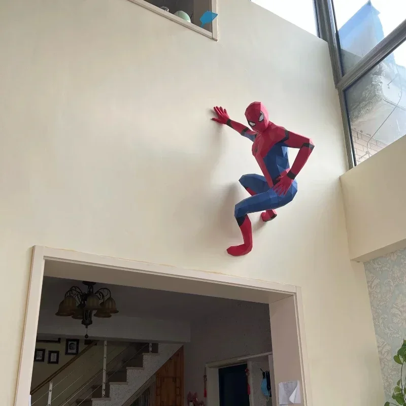 

120 см 3D головоломка бумага Мстители Человек-паук DIY модель статуя подвесной домашний декор стены ручной работы геометрический подарок оригами