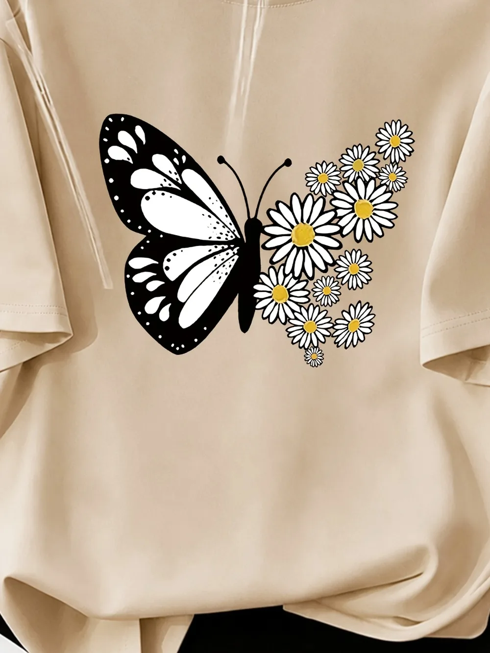 Neues modisches Damen-T-Shirt mit Schmetterlings-Cartoon-Print, atmungsaktiv und bequem, geeignet für Outdoor-Aktivitäten. – Detail 11