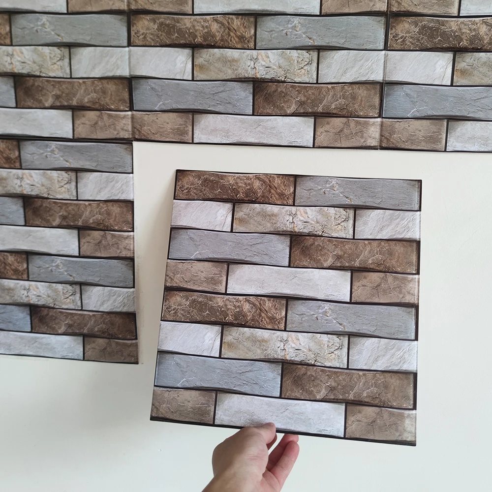 

20PCS Marble Pattern Self-adhesive Wall Stickers, Removable, 3D Foam Panel,Kitchen、Fireplace Decoration, Durable, Peel And Stick