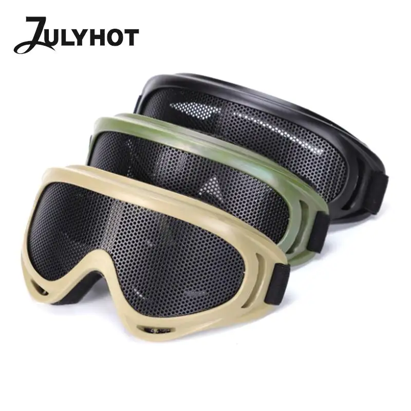 1pc Outdoor Eye Protective Comfortable Airsoft Safety Tactical Eye Protection Metal Mesh Glasses