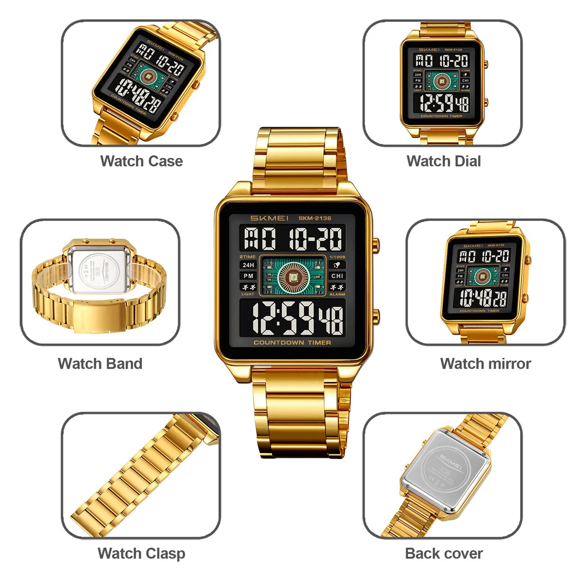 SKMEI Fashion Sports Digital Wristwatches For Men Women Waterproof Clock Electronic Watches Business Military Watch Reloj Hombre