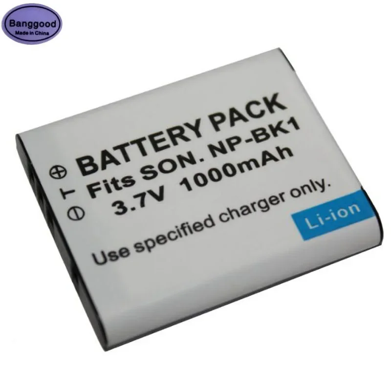 3.7V 1000mAh NP-BK1 NPBK1 NP BK1 Digital Camera Battery Pack for Sony DSC-S750 S780 S950 S980 W180 W190 W370
