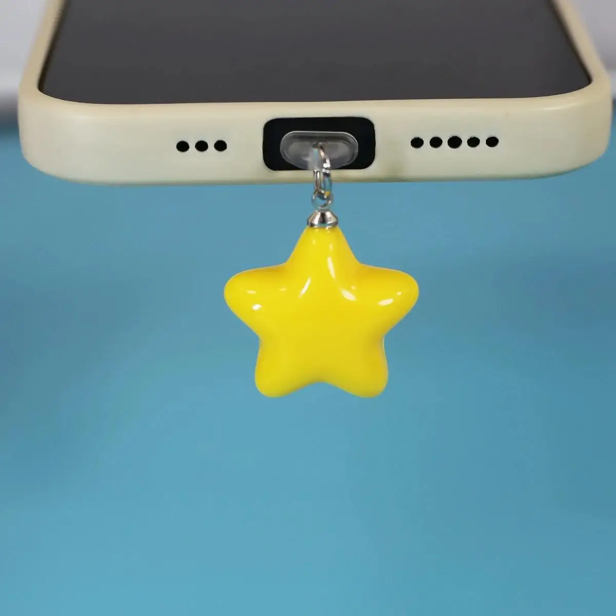 การ์ตูนดาวห้าเหลี่ยมโทรศัพท์ปลั๊กฝุ่นที่เรียบง่ายและน่ารักโทรศัพท์มือถือตกแต่งจี้จี้อุปกรณ์เสริม