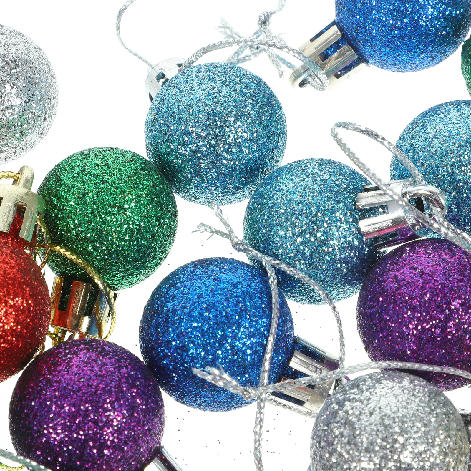

80pcs Glitter Christmas Balls Shiny Tree Hanging Ornaments Festive Xmas Party Decorations Reusable Plastic Pendant For Home