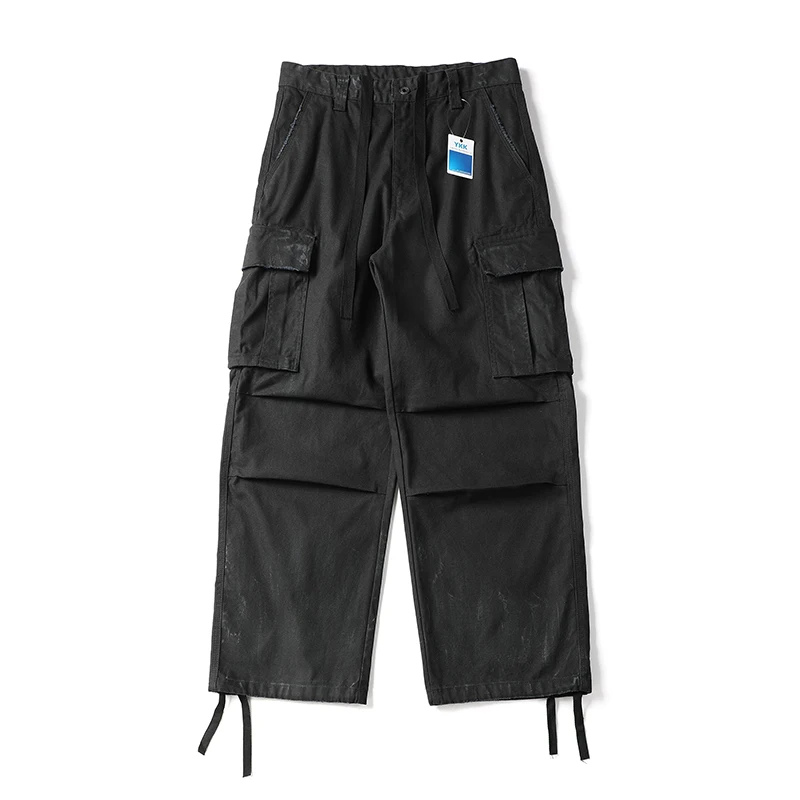 

American Vintage Heavy-Duty Washed Distressed Cargo Pants Men's 2025 Autumn/Winter Trendy Loose Straight-Leg Casual Trousers
