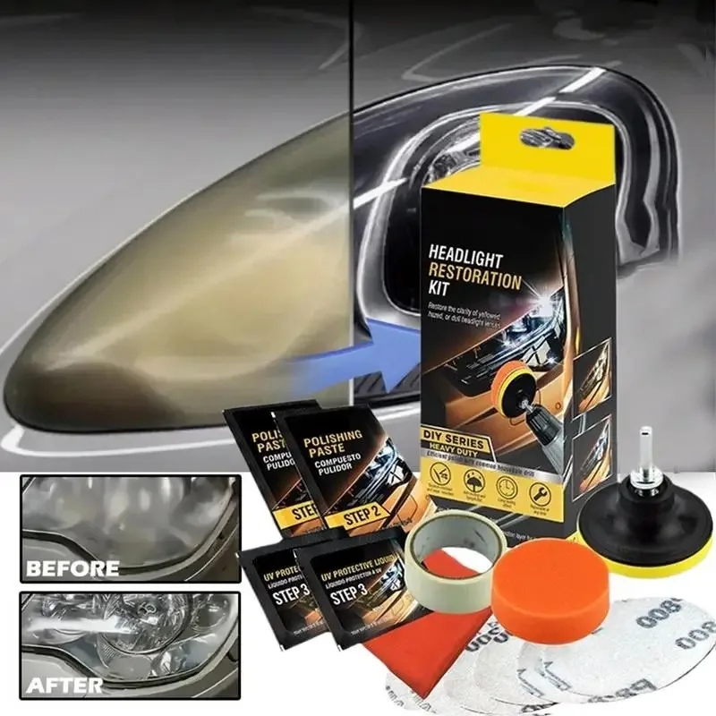 Comprehensive Auto Headlight Restoration Kit Safe Headlight Repair System for Enhanced Clarity