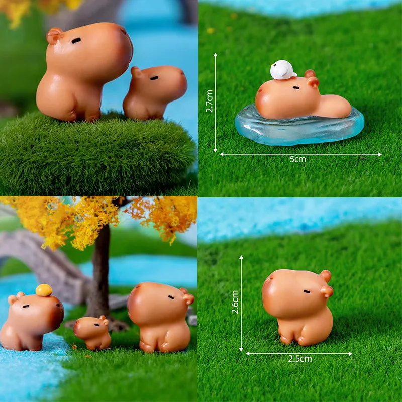 New 10pcs/Set Capybara Simulation Animals Model Mini Kapibare Action Figures Figurine Home Decoration Kids Animal Model Gift