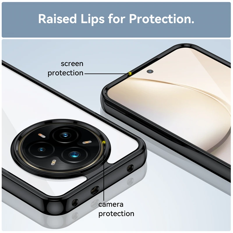 حافظة لهاتف Realme 14 Pro Plus حافظة فاخرة من السيليكون الشفاف لهاتف Realme 14 Pro Plus حافظة مضادة للصدمات من البولي يوريثان #2