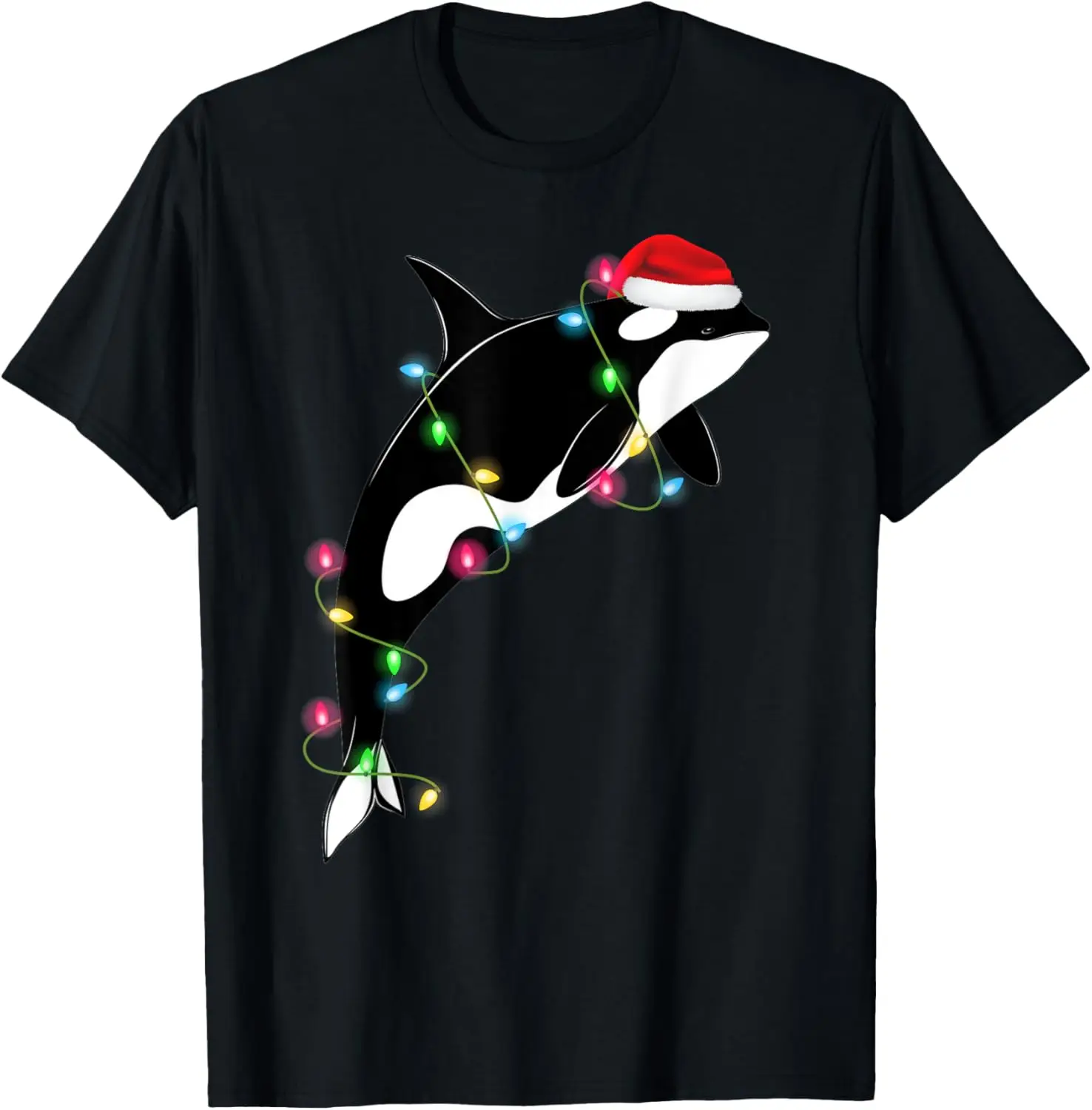 Funny Orca Killer Whale Santa Hat Christmas Sea Animals T-Shirt