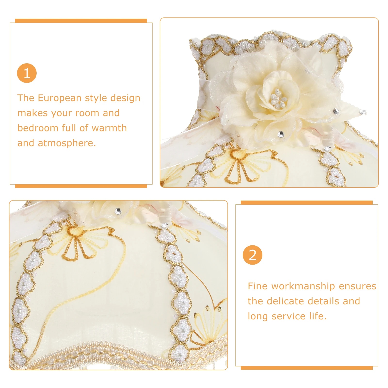 

1Pcs Retro Style European Cloth Lace Lampshade Soft Light Cover Decorative Lamp Shade for Home Decor European Lampshade