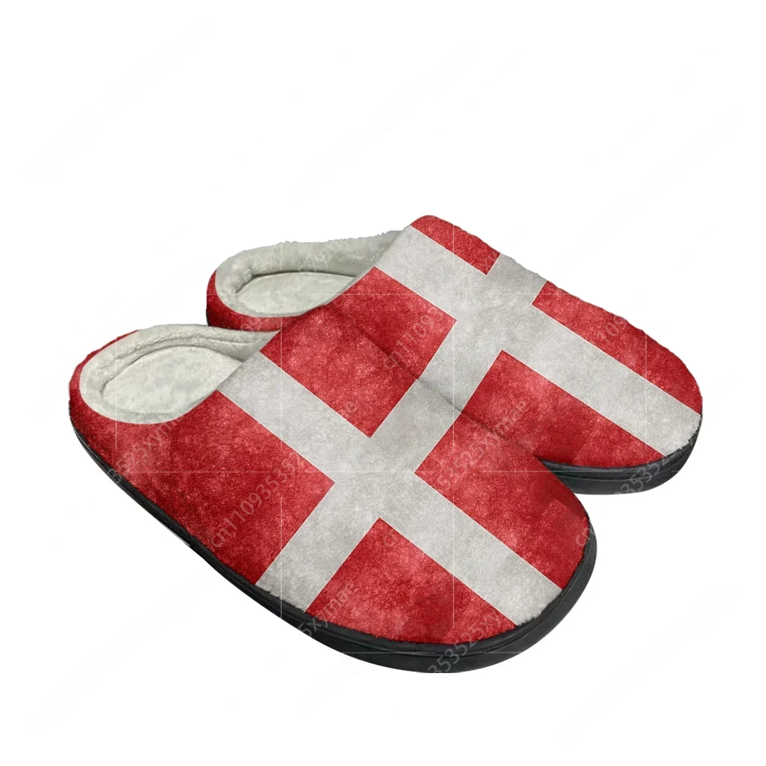 

Домашние тапочки с флагом Дании, хлопковые, на заказ, мужские и женские, сандалии, плюшевые, для спальни, повседневные, теплые, термо-тапочки