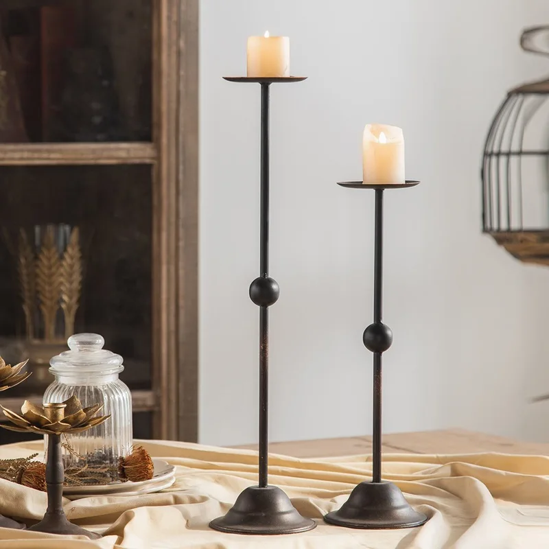 Tall Matt Black Taper Candleholders Candlesticks Table Christmas Home Decoration