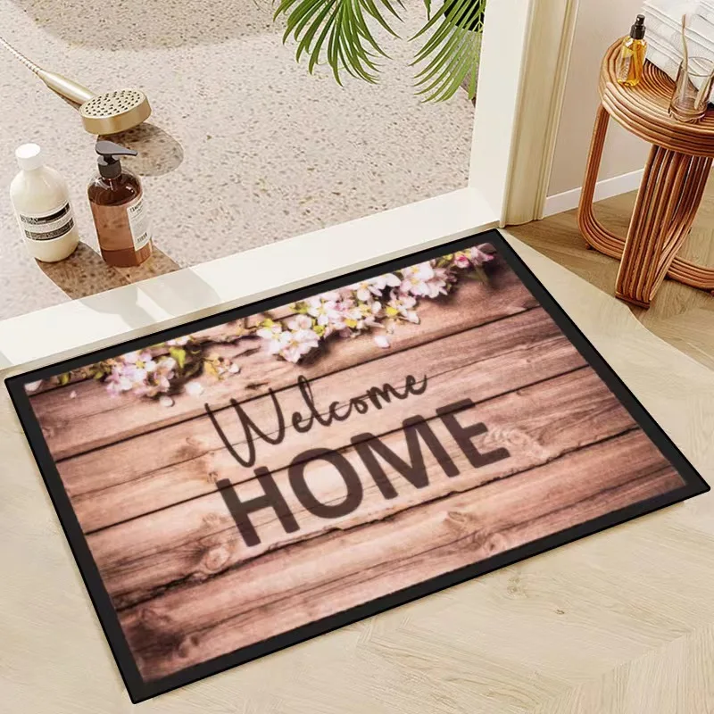 VIKAMA 40X60CM Crystal Pile Carpet Living Room Bedroom Kitchen Entryway Non-Slip Absorbent Washable Mat Rectangular Floor Rug