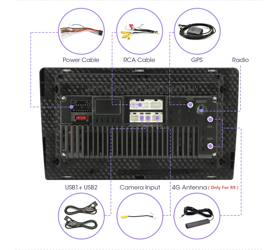 Vtopek Car Radio RCA Output Wire Cable With Microphone Video Output/input Audio Subwoofer microphone optional