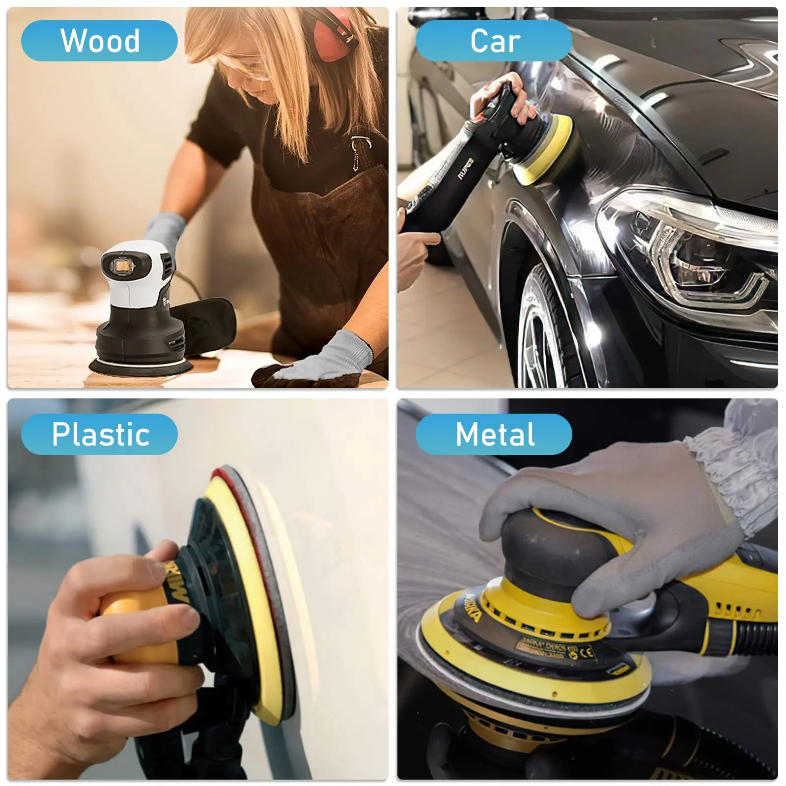 5 Inch 8 Holes No Holes Wet and Dry Sandpaper Assorted Grit 60-5000 for Random Orbital Sanders Grinding Metal Wooden Furniture