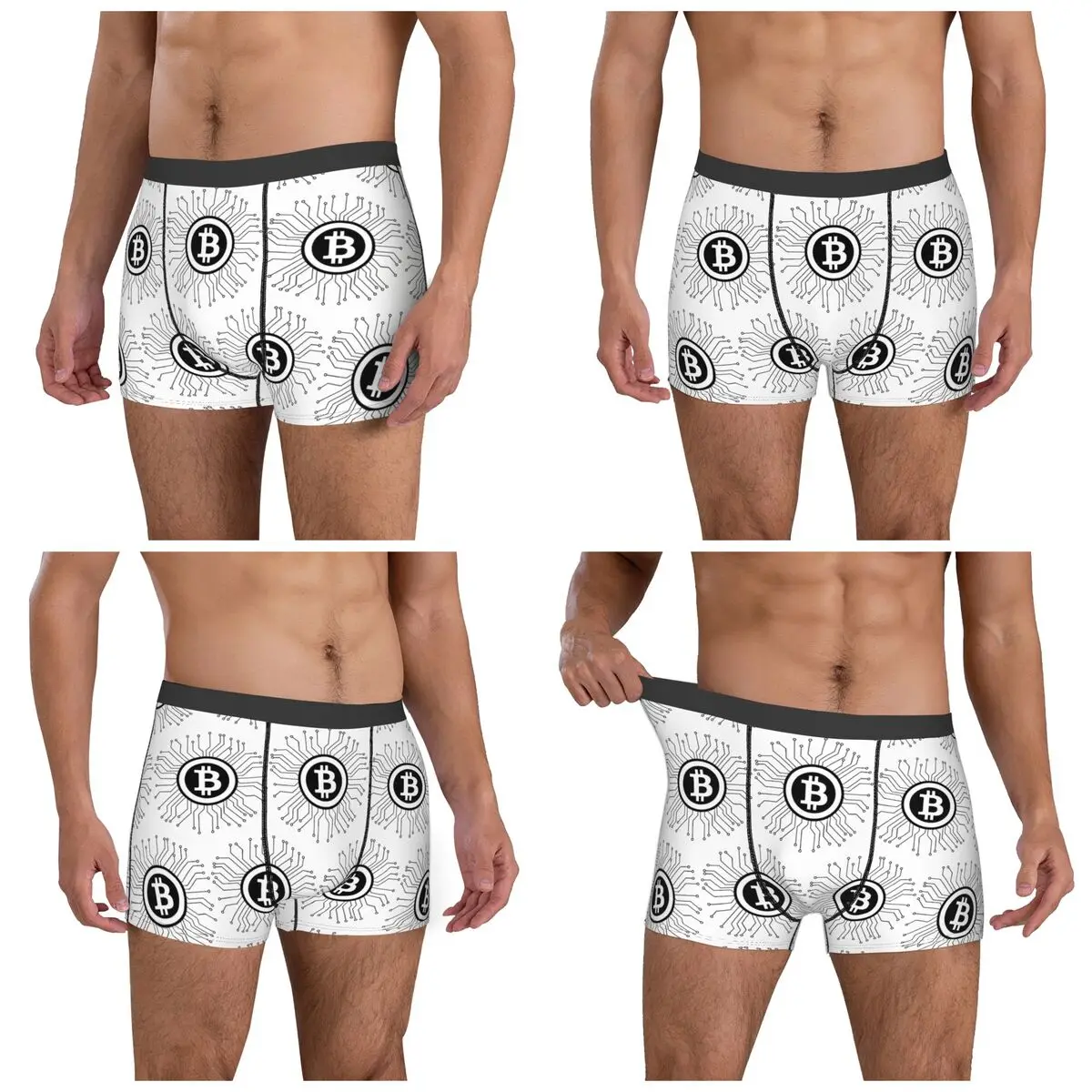 Boxer Underpants Shorts Bitcoin BTC Crypto Currency Panties Male Comfortable Underwear for Homme Man Boyfriend Gift