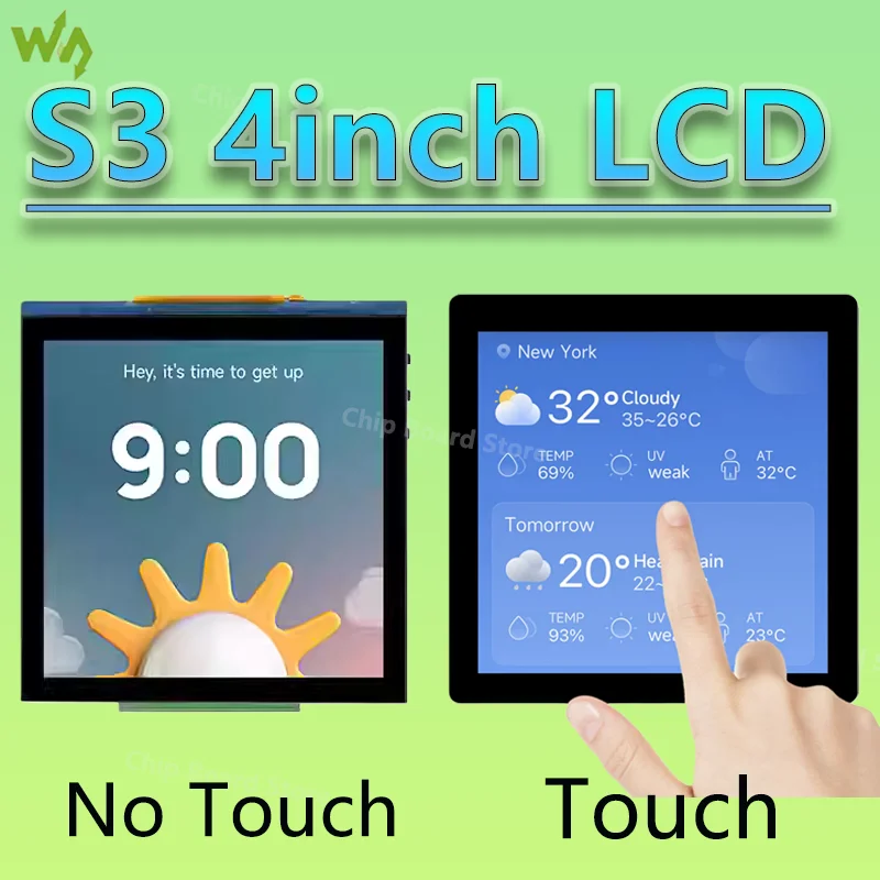 

Плата разработки ESP32-S3 с 4-дюймовым дисплеем, 32-битный двухъядерный процессор LX7, частота до 240 МГц, поддержка Wi-Fi и Bluetooth