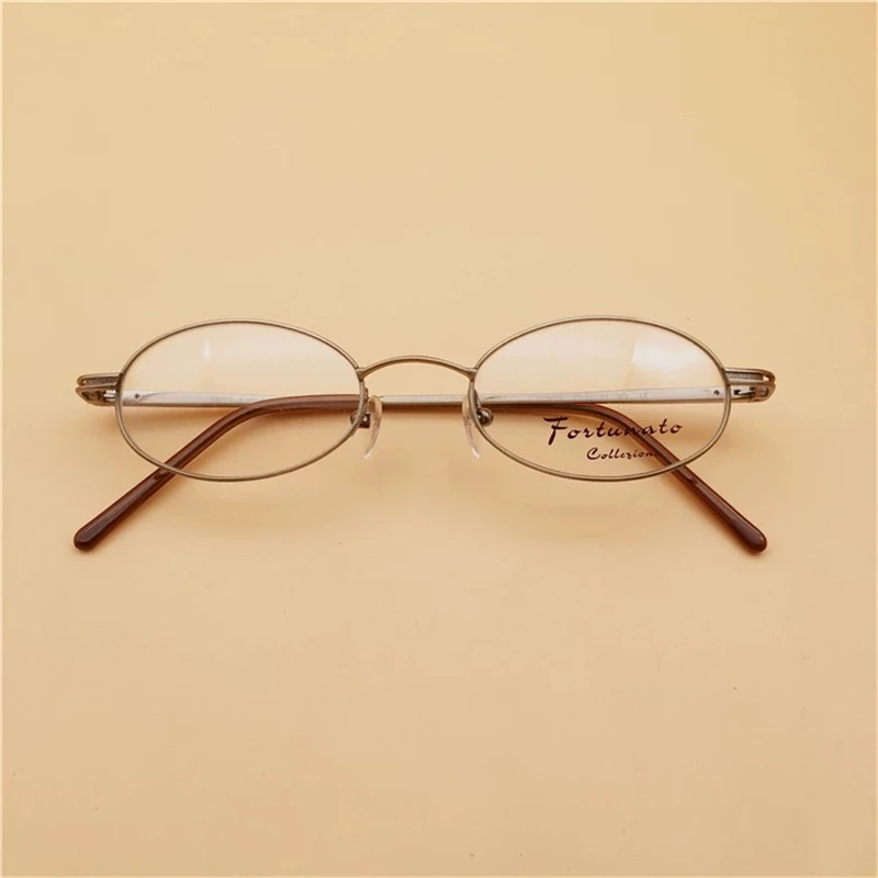Cubojue Oval Eyeglasses Frame Male Women Titanium Reading Glasses Men Anti Blue 0 +100 150 200 250 300 175 Small Spectacles