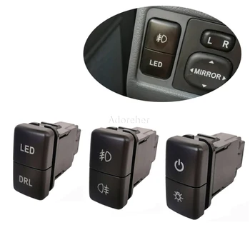 LED DRL 전원 라이트 듀얼 프론트 포그 바 스위치 팬 바 Toyota LAND CRUISER PRADO 120 LC76 용 후면 전면 디프 개조 스위치
